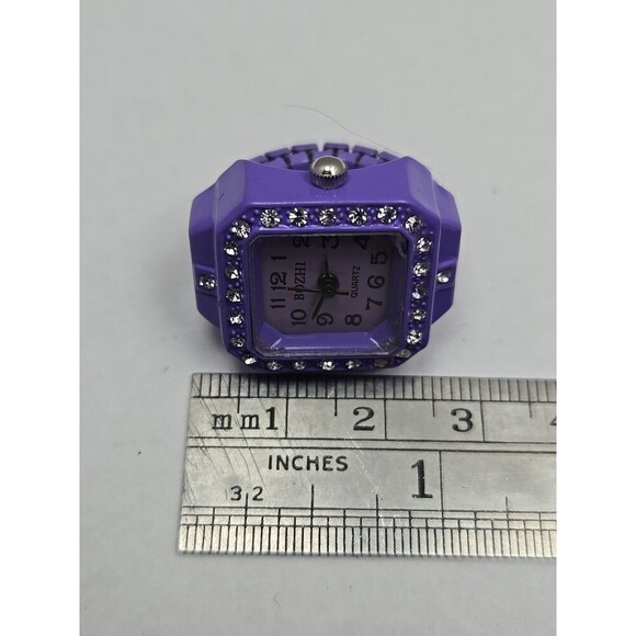 Bozhi Purple Quartz Ring Watch Crystals New Battery Retro Stretch Accessory - Picture 8 of 9
